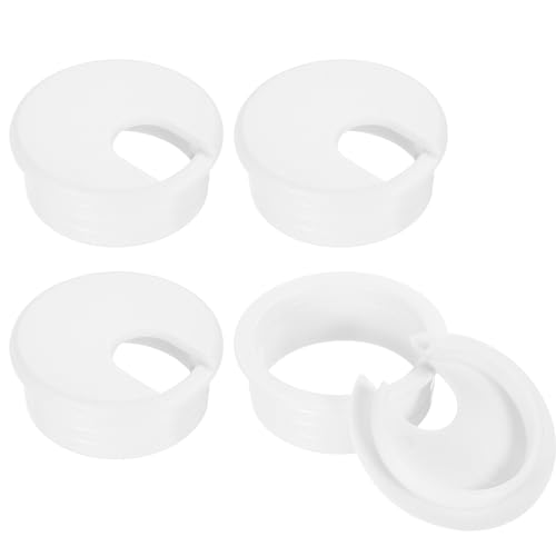 Cache-câbles de bureau 45 mm uxcell en plastique blanc haute résistance, lot de 4