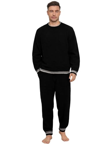 Pyjama homme ensemble polaire contre le froid nocturne avec pantalon long