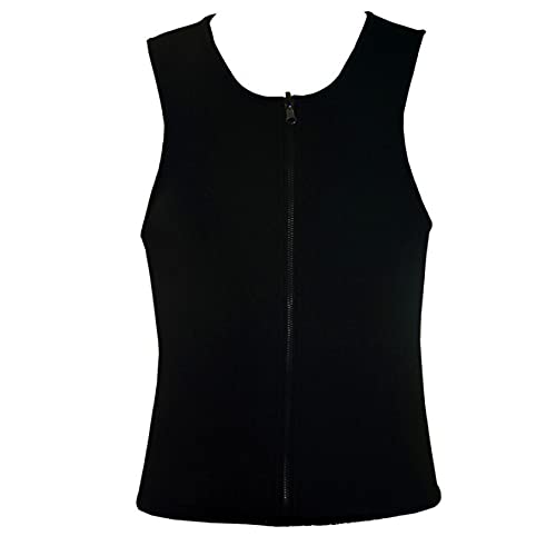 Camiseta sin mangas para adelgazar la cintura con cremallera y tejido térmico atrapa calor