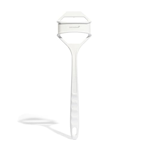 Sud Scrub Extender Handle, Back Scrubber Attachment for Silicone Body Scrubber, Shower Scrubber for Body, Long Handled Scrub Brush for Shower, Back Brush for Shower (Speckled White)