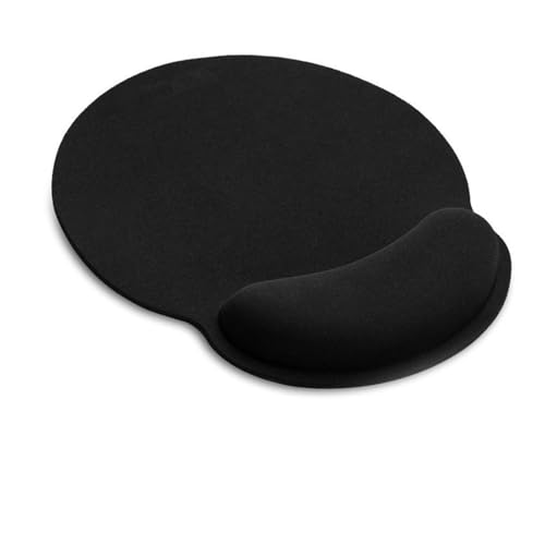 Image of Mouse Mat BLACK ANTI-SLIP COMFORT MOUSE PAD MAT WITH GEL FOAM REST WRIST SUPPORT FOR PC LAPTOP - Compatible with Laser and Optical Mice