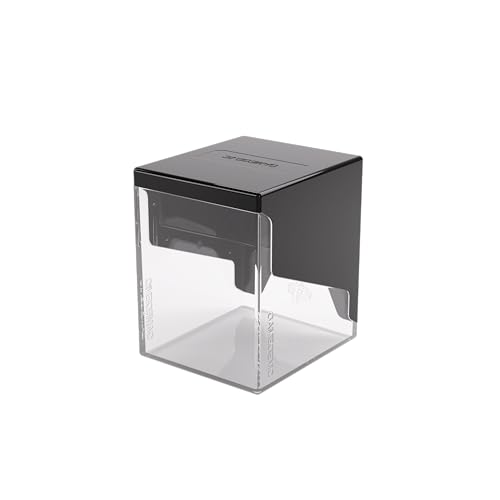 Gamegenic Bastion 100+ XL Deck Box - Compact, Secure, and Perfectly Organized for Your Trading Cards! Safely Protects 100+ Double-Sleeved Cards, Black/Clear Color, Made