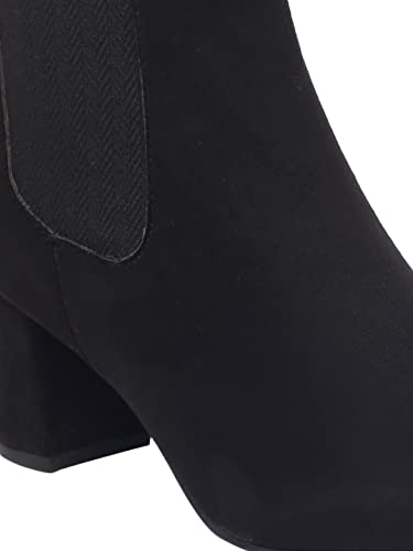 Image of MONROW Monica PU Leather Block Heel Boot for Women