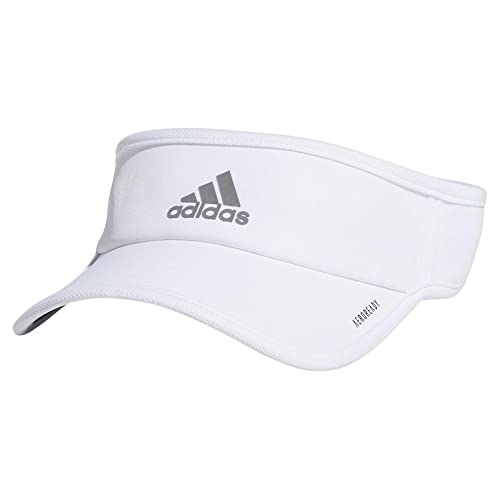 adidas Superlite, Sun Visor Hat for Women, Sport Performance, Outdoor Activities, White/Silver Reflective/2.0, One Size