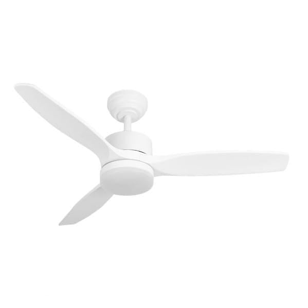 Brightium Ventilador DC Torino Blanco 24W, 3 aspas, 6 velocidades y oscilación de 107°. Ilumina con 2424 lúmenes (3000K, 4000K, 6500K). Control remoto y temporizador, ideal para cualquier espacio.
