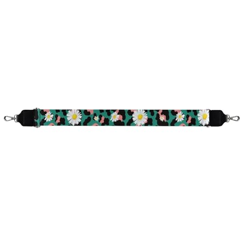 Image of TODIYADDU Green Leopard Print Daisy Purse Strap Girls Fashion Handbag Straps Crossbody Guitar Strap Purse Adjustable Wallet Strap Straps for Purses Suitable for Gifts Sports Photography Enthusiast