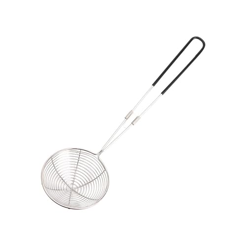 ZHOUXYFDC - Passoire écumoire en acier inoxydable 3 tailles - Cuillère à long manche - Pour la cuisine - Pour friture et cuisine, pâtes, chips (L)