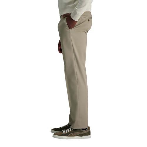 Haggar Men's Wrinkle Free Performance Khaki Straight Fit Flat Front Pant2