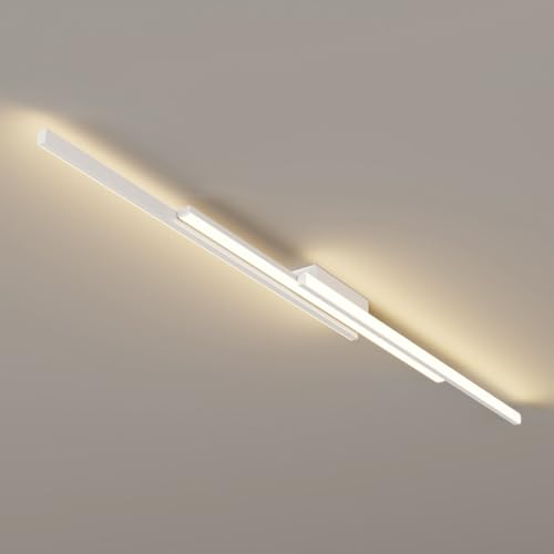 AWEITG Plafoniera a LED minimalista Lineare a semi-incasso Plafoniera a barra Linea moderna Apparecchio di illuminazione for corridoio Lampadari a striscia lunga for ufficio Cucina Officina Guardarob(