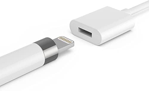 MoKo 2 Pack Charging Adapter Cable Compatible with Apple Pencil 1st, Connector Charger Compatible with iPad Pro 12.9 10.5 9.7 / iPad Air 3 / iPad Mini 5 2019 Pen Accessories, White
