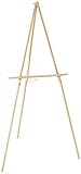 KINGART 735 65' High Wooden A-Frame Tripod Artist Floor Easel - Adjustable Tray Height, Holds 40' Canvas - Wood Display Holder Stand for Paintings, Drawings, Framed Photos, Signs