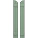 Ekena Millwork ARW101BE207X33TGH Americraft Two 2 Exterior Real Wood Joined Board-n-Batten Shutters w/Elliptical Top (Per Pair), 7"W x 33"H, Track Green