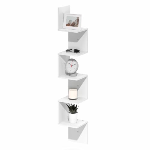 Furinno Rossi Corner Floating Shelves for...