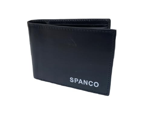 Image of SPANCO Genuine Leather Men's Wallet - (Bifold) (Black) (Card Carry Pockets : 6) (ID Window : 1) (Secret Compartments : 3) (Money Compartments : 2)