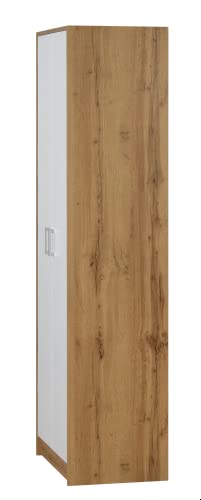 Image of DeckUp Plank Giona Engineered Wood Book Shelf and Display Unit (Wotan Oak and White, Matte Finish)