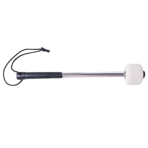 Baquetas para bombo, 1 pieza, mango ergonómico, profesional, blanco clásico, para banda marcial, con cuerda colgante, para batería de metal miniatura 7