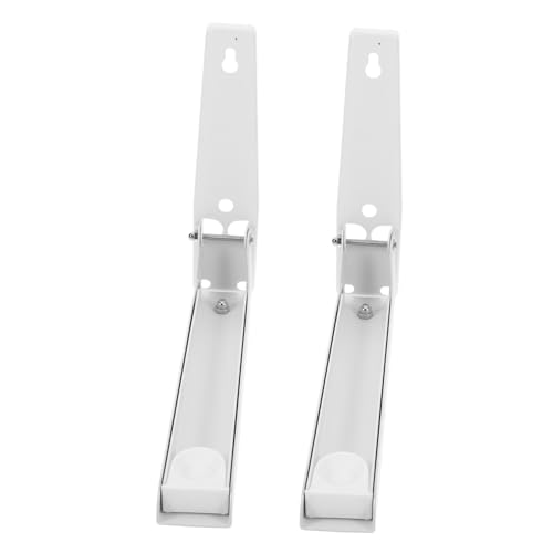 NOLITOY Estante Plegable De Pared para Microondas De Acero Inoxidable Grueso, Soporte Resistente, Ahorro De Espacio para Cocina, 2 Piezas Blancas