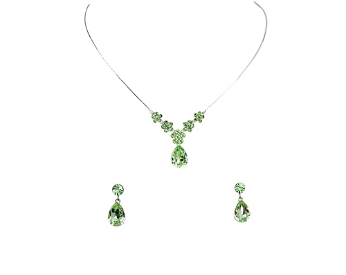 Image of Faship Gorgeous Rhinestone Crystal Floral Necklace Earrings Set