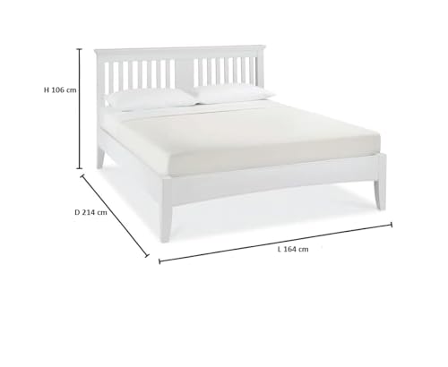 Image of APRODZ Solid Wood Parma Queen Size Bed - Elegant and Stylish Bedroom Furniture Without Storage for a Modern Home (White Finish)