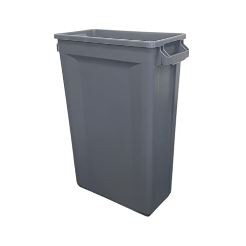 Chabrias Ltd 60 Litre Slim Bin Recycling Container, Space Saving Design, Rectangular for Home, Office, Kitchen – Commercial Product Vented Slim Waste Receptacle Bin (1, Grey)