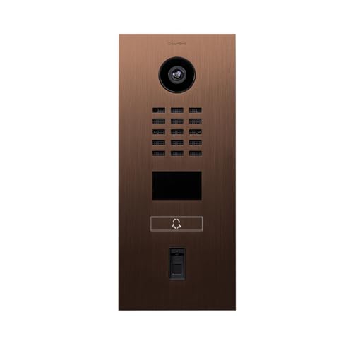 DoorBird D2101FV Fingerprint 50 IP Video Türstation | Video-Türsprechanlage mit 1 Ruftaste, Fingerabdruckleser, RFID, HD-Video, Bewegungssensor, in Bronze-Optik gebürstet