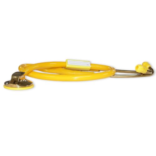 Image of Fidelis Healthcare Single Head Cardio Gold Stethoscope for Doctors and Medical Students, Nurses | Premium Acoustic Performance for Medical Professionals | Stethoscope with Soft Sealing Ear Knobs, Attractive & Stylish Look (Yellow)