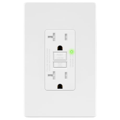 LIDER GFCI Outlet 20Amp, GFCI Receptacle, ETL Listed, Matte White