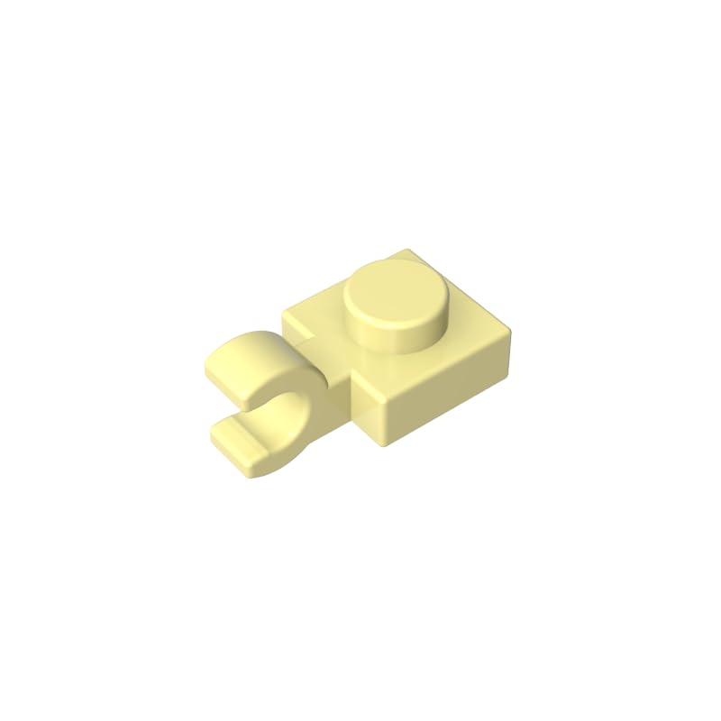 Gobricks 6019 Hinge Plate Plate Special 1x1 with Clip Horizontal [Thick U Clip] 50 Pieces GDS-813 Compatible with Lego Building Blocks Color:Light yellow