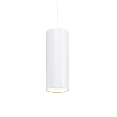 Image of Qazqa - Modern Pendant Lamp I Pendant Light Ceiling White - Tubo- - Design - Suitable for LED GU10 | 1 Light - Aluminium Pendant Light - Suitable for Living Room I Kitchen I