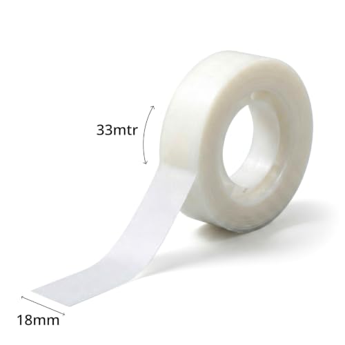 Image of Invisible Tape | 33meter Length X 18mm Width | Invisible, Writable & Hand Tearable | Perfect for School, Projects, Home, DIY & Office Use (Set of 3)