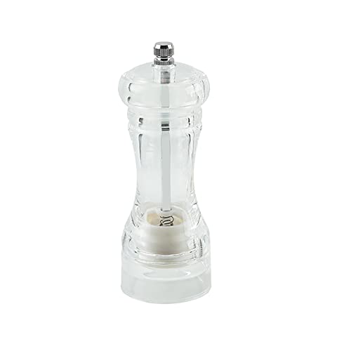 JIHUOO Clear Acrylic Pepper Grinder Mill Refillable Sea Salt Grinder Pepper Mill Shaker Spice Grinder with Adjustable Coarseness