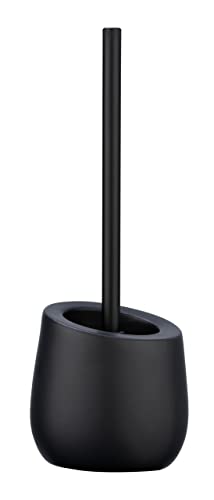 WENKO WC-Garnitur Badi Schwarz Keramik - WC-Bürstenhalter mit Silikonborsten und Randreiniger, Keramik, 13.5 x 38 x 13.5 cm, Schwarz, 38 x 13.5 x 13.5 cm WENKO WC-Garnitur Badi Schwarz Keramik - WC-Bürstenhalter mit Silikonborsten und Randreiniger, Keramik, 13.5 x 38 x 13.5 cm, Schwarz, 38 x 13.5 x 13.5 cm