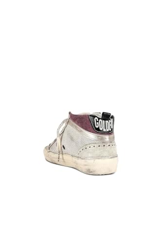 Golden Goose Women's Fashion Distressed Sneakers - Mid Star Net and Suede Upper Vintage Leather Toe and Spur Leather Trendy Shoes White3