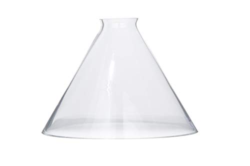 Image of B&P Lamp Clear Glass Deep Cone Shade with 9 Inch Bottom Diameter and 2 1 /4 Inch Top Lipped Fitter