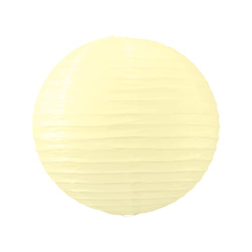 Boule Papier Ivoire 30cm - Lampion Papier en Papier de Riz - Lanterne Japonaise Ivoire pour Décoration de Mariage, Anniversaire, Fêtes