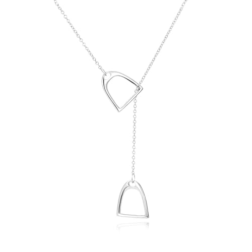 YAFEINI Sterling Silver Horse Stirrup Pendant Necklace Jewellery Gifts for Women,Girls