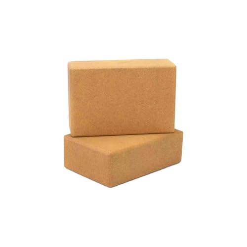 Image of Soulflex Imported High-Density Cork Yoga Block | Set Of 2 Premium Yoga Bricks | Yoga Accessory For Men & Women | Improve Posture, Balance, Performance | 3x6x9 Inches Yoga Prop For Asanas