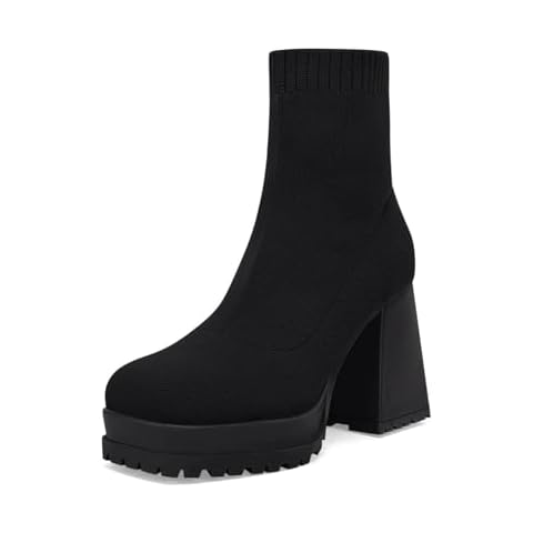 Coutgo Womens Chunky Heel Booties Cover