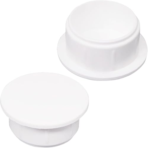 Image of (Pack of 20) White Plastic Hole Plugs 0.83 inch x 0.67 inch (21 x 17 mm), Drill Hole Cover Caps, Furniture Hole Plug, Screw Hole Plugs