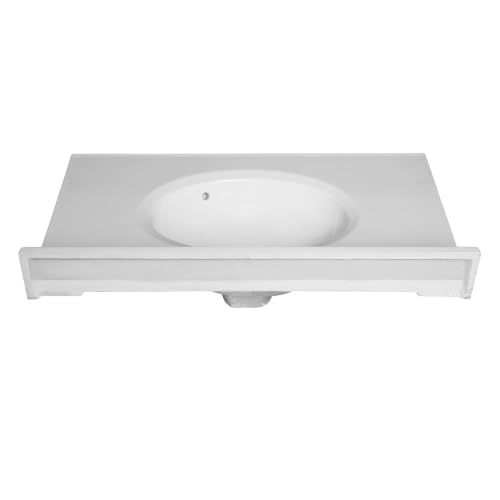 Image of Cultured Marble Composite Bathroom Sink Top - Fits Standard 30 inch Vanity | Elegant and Durable Bathroom Sinks for Modern Homes - Upgrade Your Space - Perfect for Any Bathroom Design