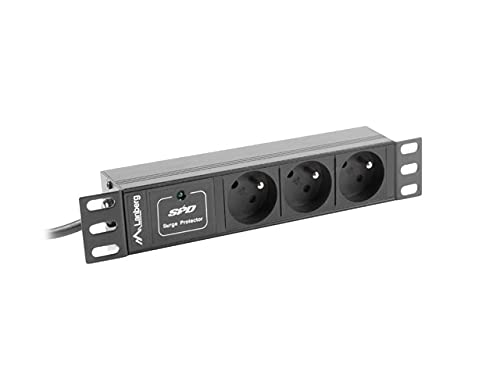 Lanberg PDU-03E-0200-BK unité de Distribution d'énergie 3 Sortie(s) CA 1U Noir Cover