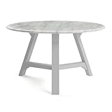 Pemberly Row Contemporary Vinyl Faux Marble Coffee Table in Gray