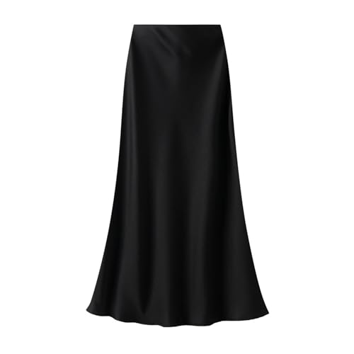 TangDao Women’s Satin Maxi Skirt Casual Elastic High Waist Fishtail Bodycon Long Skirts