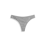 IBEX Merino Wool Natural Thong for Women | Moisture-Wicking, Odor-Resistant & Breathable Underwear for Everyday Comfort & Active Wear | Silver Melange (Large)