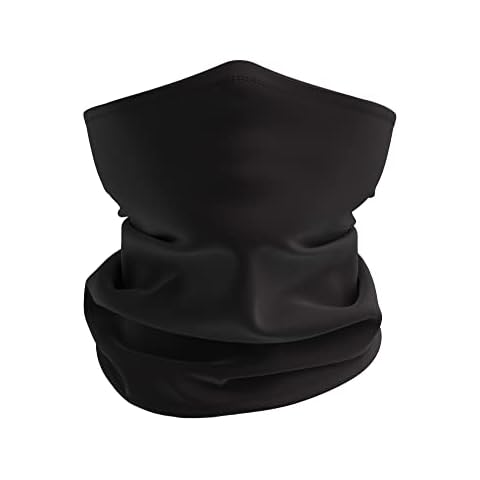 Disc Store Multi-Functional Neck Gaiters for Men, Women & Youth - Soft & Breathable Face & Neck Coverings, Balaclava, Ski Masks, Bandana, Neck Wrap During Summer, Cold Weather & Winter - Black (1) Cover