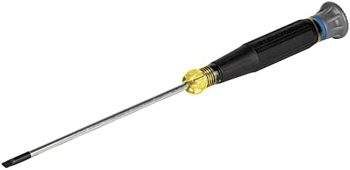 Klein Tools 6254 Mini Precision Screwdriver, 1/8-Inch Slotted, Features Cushion-Grip Handle, Rotating Cap, Color Coded Ring, 4-Inch Shank