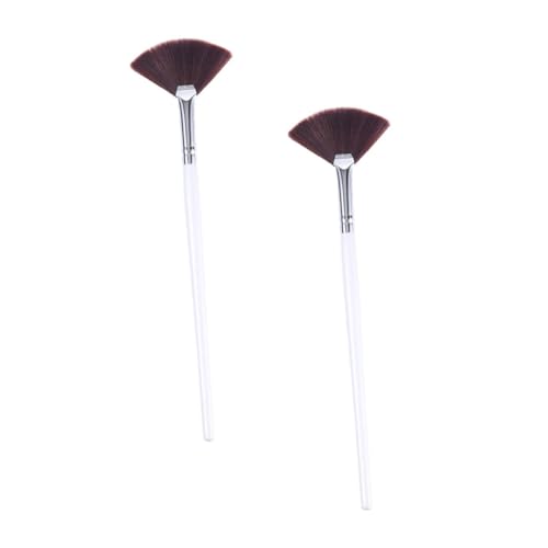 FOYTOKI 2Pcs Fan Shape Face Mask Brush Handle Mask Applicator Tool for Women for Facial Mud Masks Soft Bristles for Even Application