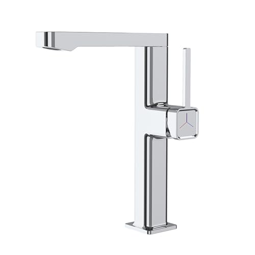 Tivezlor Grifo de baño alto de 11 pulgadas, grifo de lavabo de baño de un solo agujero, giratorio de 360°, grifo de lavabo de recipiente, grifo de baño moderno, grifo mezclador de latón de una sola