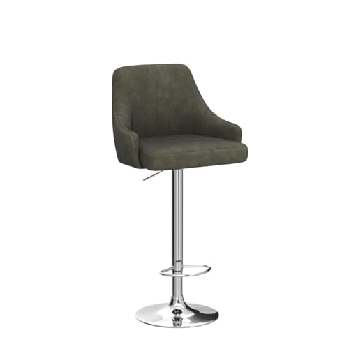 Image of VECELO Adjustable Barstools Set of 4, Counter Bar Stools with Back and Arm, Kitchen Island Stools Swivel Bar Chairs for Pub Dinning Room, Dark Gray
