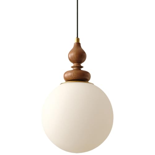 Suspension verre rétro et bois de noyer pour illuminer votre salle à manger